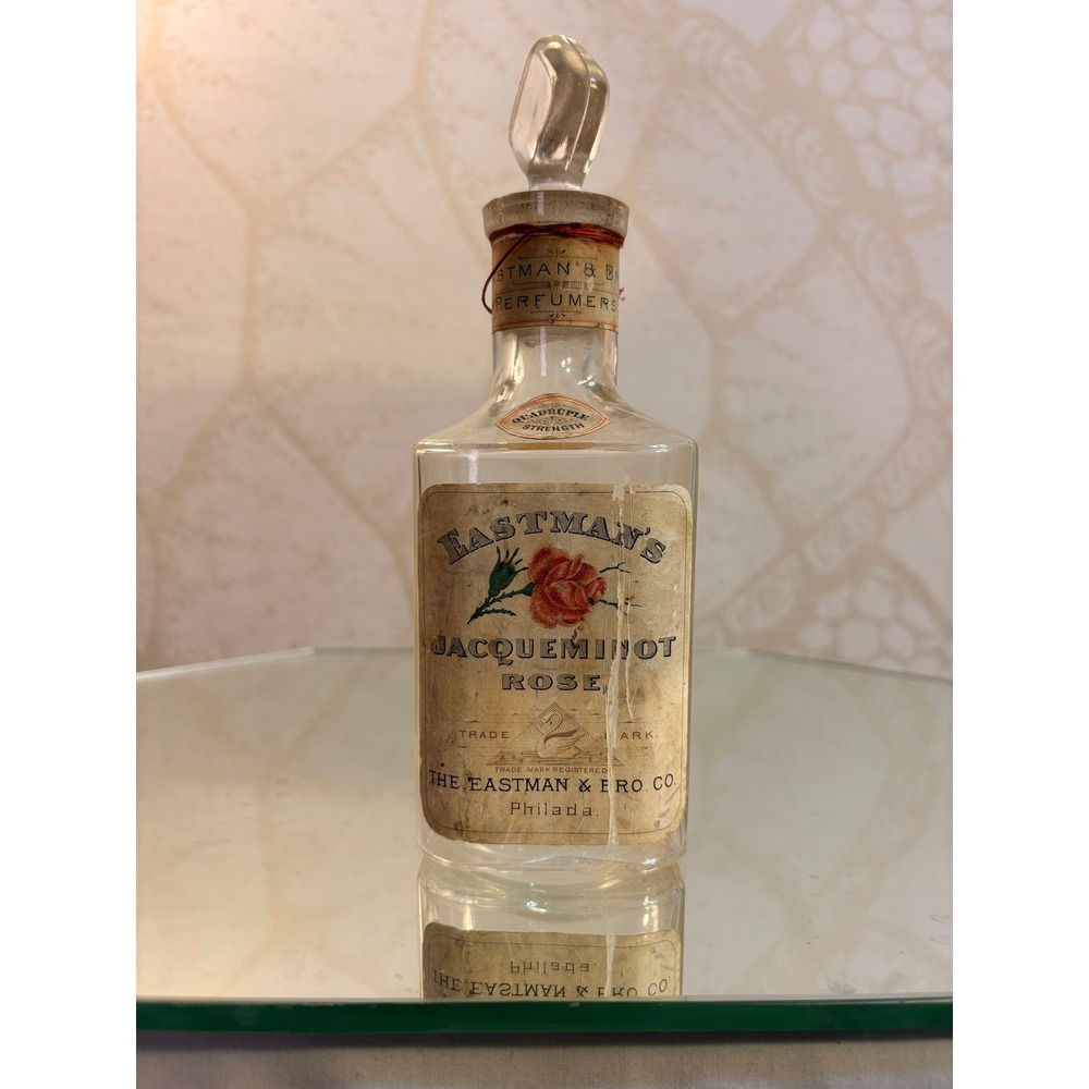 Eastman Jacqueminot Rose Perfume Bottle Eastmab & Bro Phila Glass Apothecary